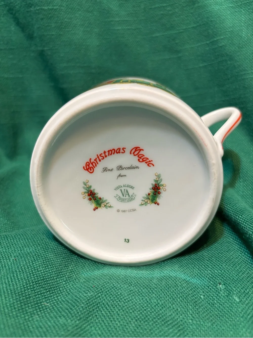 Vista Alegre Christmas Magic Cup and Saucer with Train Pulling Gifts